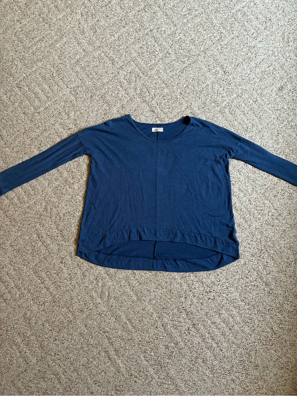 Hollister Dark Blue Scoop-Neck Long Sleeve Top